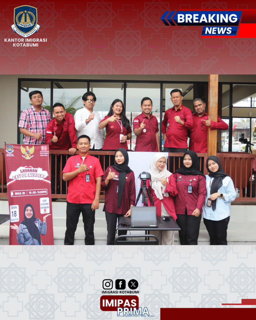 Dekat dengan Masyarakat Imigrasi Kotabumi Hadirkan Paspor Merdeka di Cafe Kiyotime
