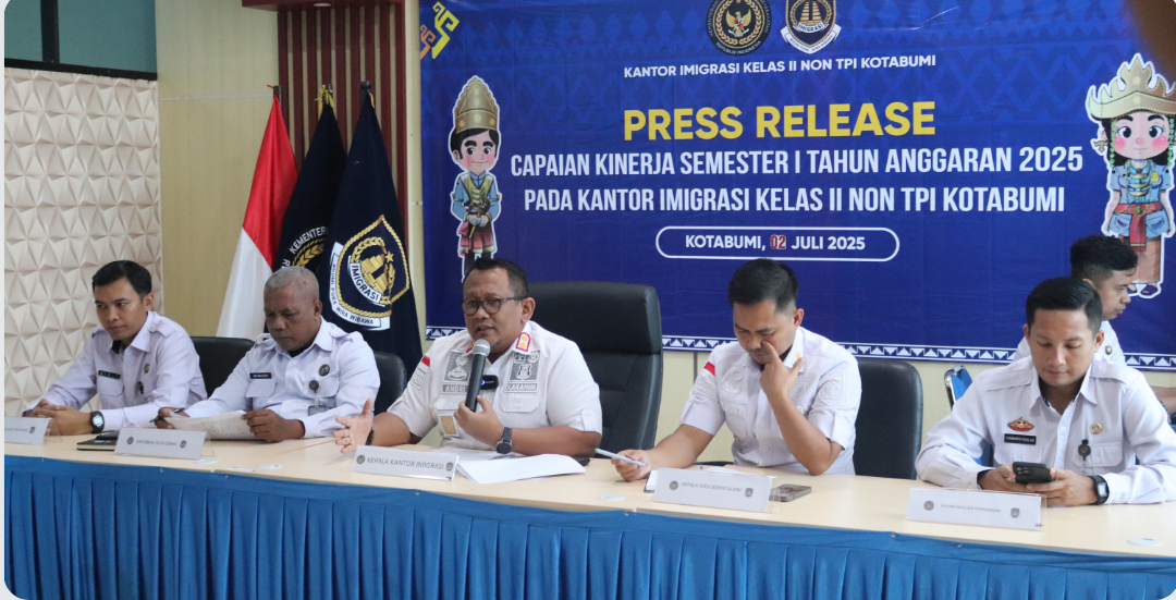 Kantor Imigrasi Kotabumi Gelar Press Release Capaian Kinerja Semester I Tahun Anggaran 2025