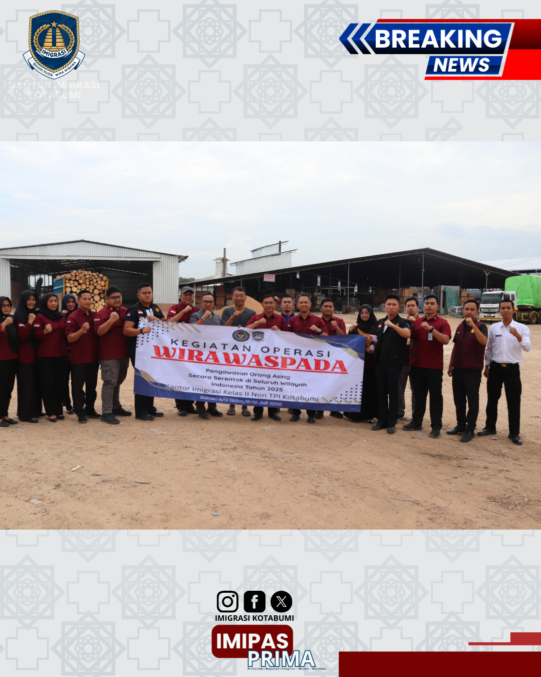 Operasi Wirawasapada: Imigrasi Kotabumi dan Kanwil Lampung Tindak Lanjuti Pengawasan WNA di Tulang Bawang Barat