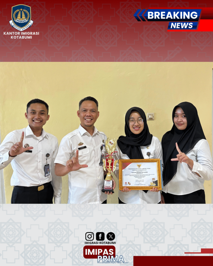 Prestasi di Bidang Kebersihan dan Keindahan: Kanim Kotabumi Raih Juara Harapan III