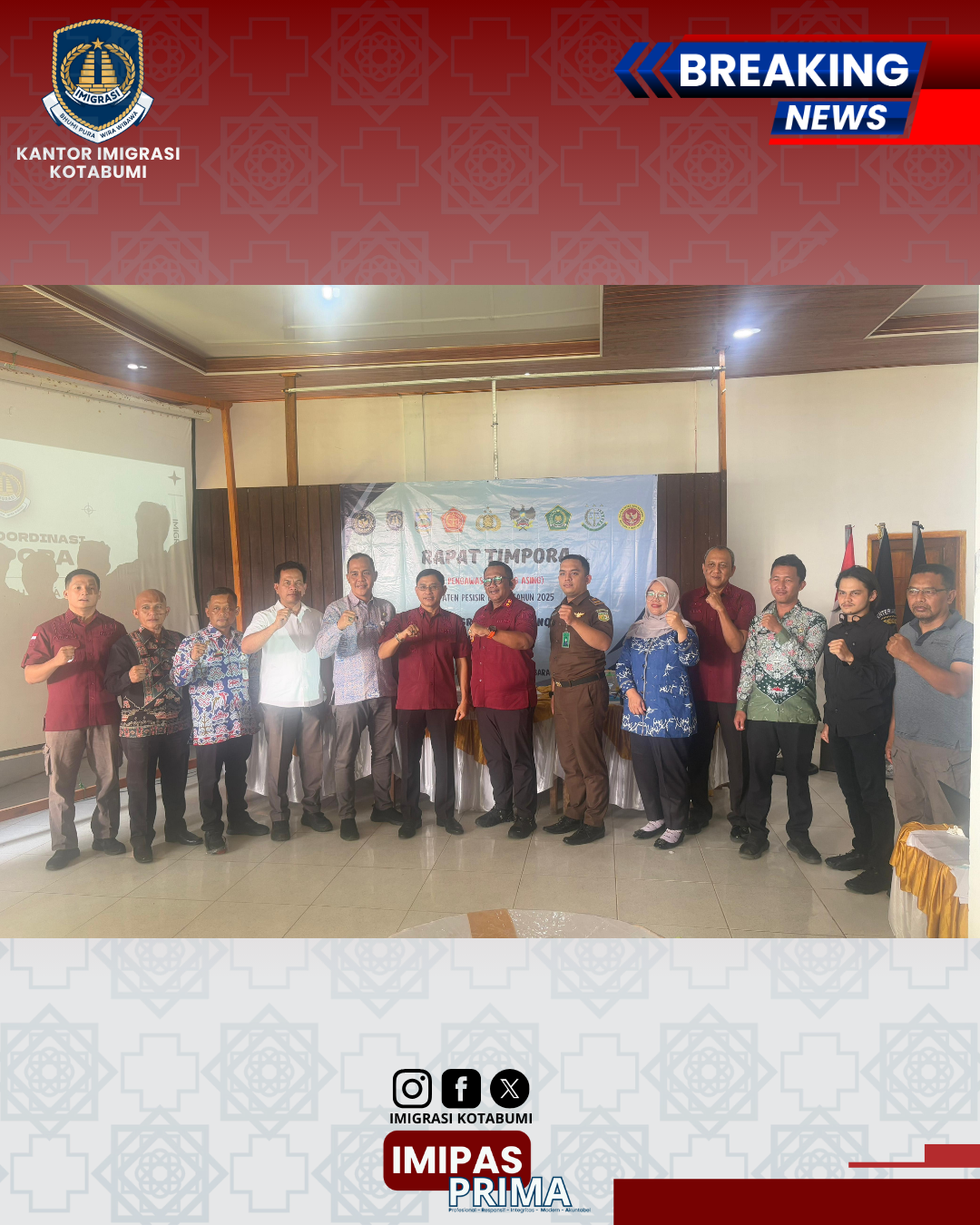 Imigrasi Kotabumi Perkuat Sinergi Pengawasan Orang Asing melalui Rapat TIMPORA di Krui