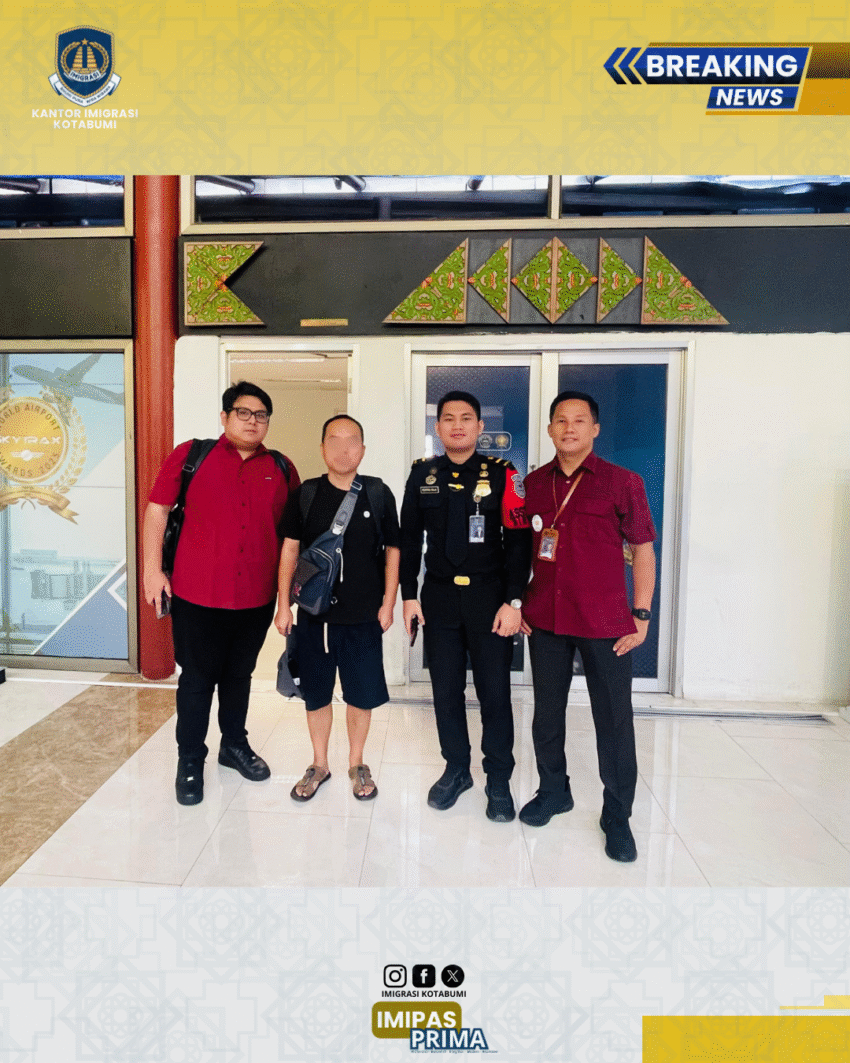 Imigrasi Kotabumi Deportasi WNA Asal Tiongkok