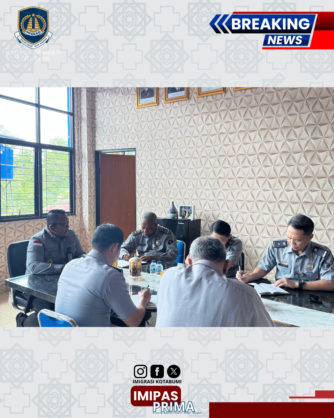Kantor Imigrasi Kotabumi Gelar Coffee Morning dan Rapat Bersama Pejabat Struktural