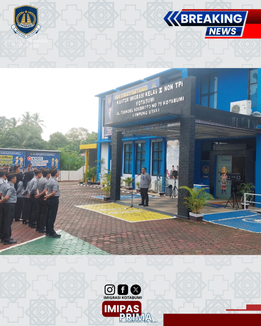 Laksanakan Apel Pagi: Kepala Kantor Imigrasi Kotabumi Tekankan Disiplin dan Zona Integritas