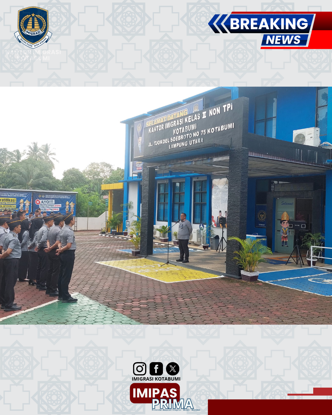 Laksanakan Apel Pagi: Kepala Kantor Imigrasi Kotabumi Tekankan Disiplin dan Zona Integritas