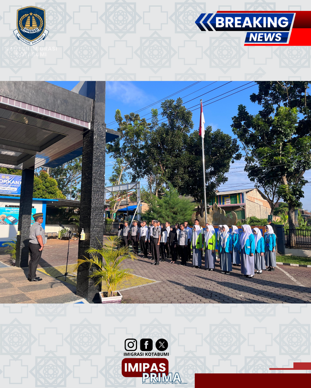 Tingkatkan Disiplin dan Profesionalisme, Kepala Kantor Imigrasi Kotabumi Pimpin Langsung Apel Pagi