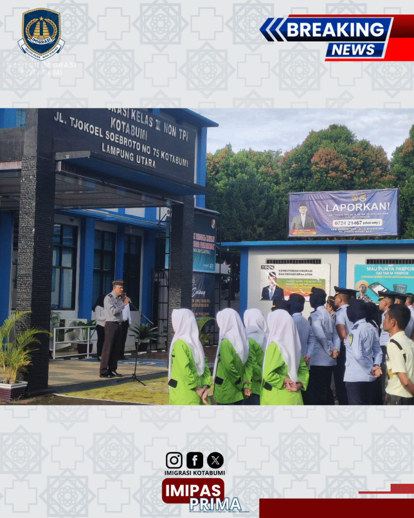 Perkuat Fondasi Integritas, Imigrasi Kotabumi Gelar Apel Pagi untuk Para CPNS Baru