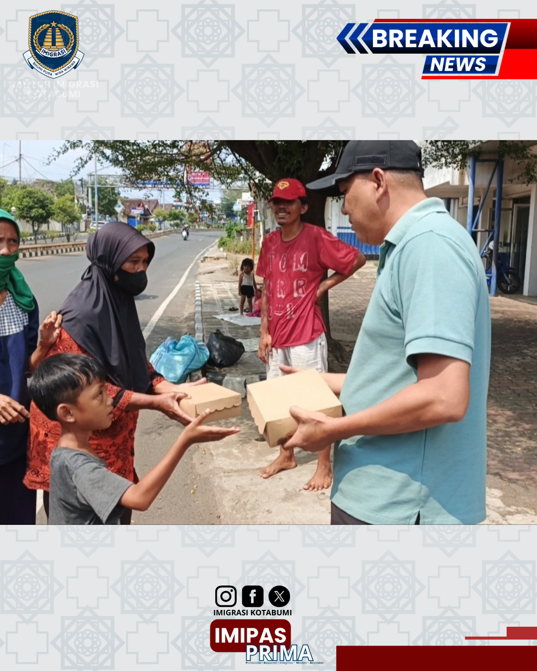 Wujud Kepedulian di Hari Penuh Berkah, Imigrasi Kotabumi Hadir di Tengah Masyarakat Melalui Aksi Jumat Berkah