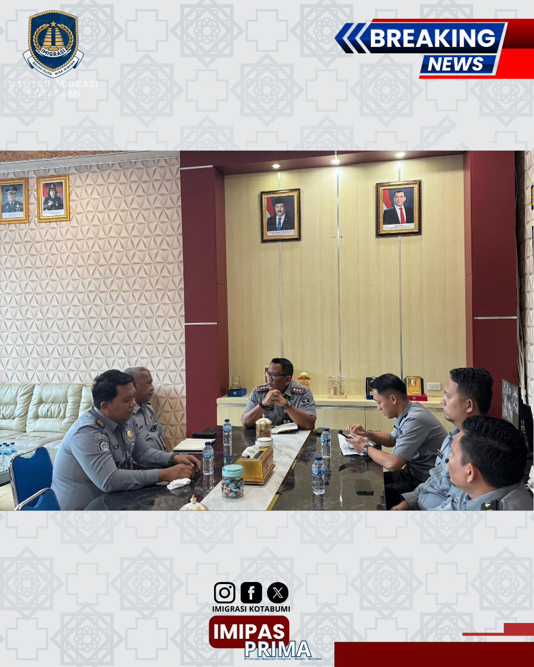 Kepala Imigrasi Kotabumi Perkuat Tata Kelola Internal dan Respons Kendala Lapangan Bersama Tim Tata Usaha