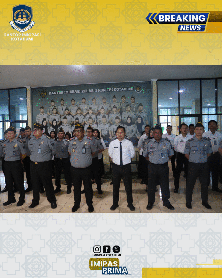 Kantor Imigrasi Kotabumi Ikuti Apel Pagi Bersama Menko Bidang Hukum, HAM, Imigrasi, dan Pemasyarakatan