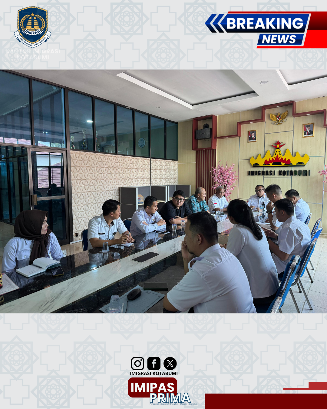 Akhiri Tahap Evaluasi: Imigrasi Kotabumi Ikuti Penutupan Desk Evaluasi WBK dan WBBM