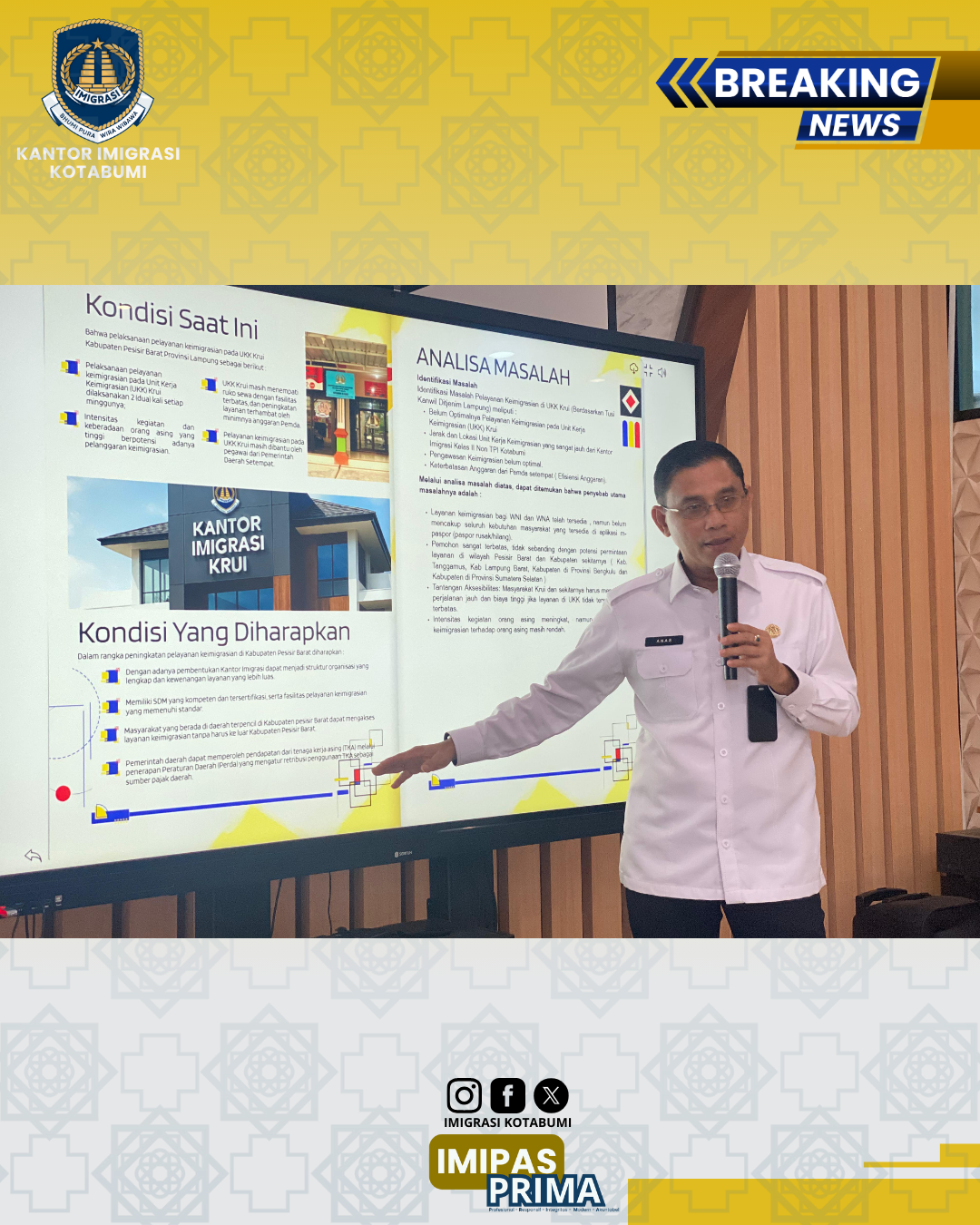 Koordinasi dan Identifikasi permasalahan terkait Proyek Perubahan Pembentukan Kantor Imigrasi Krui, Wujudkan pelayanan keimigrasian yang efektif di Kabupaten Pesisir Barat