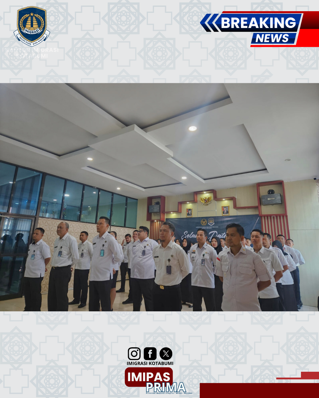 Perkuat Integritas dan Loyalitas, Imigrasi Kotabumi Ikuti Apel Bersama Virtual
