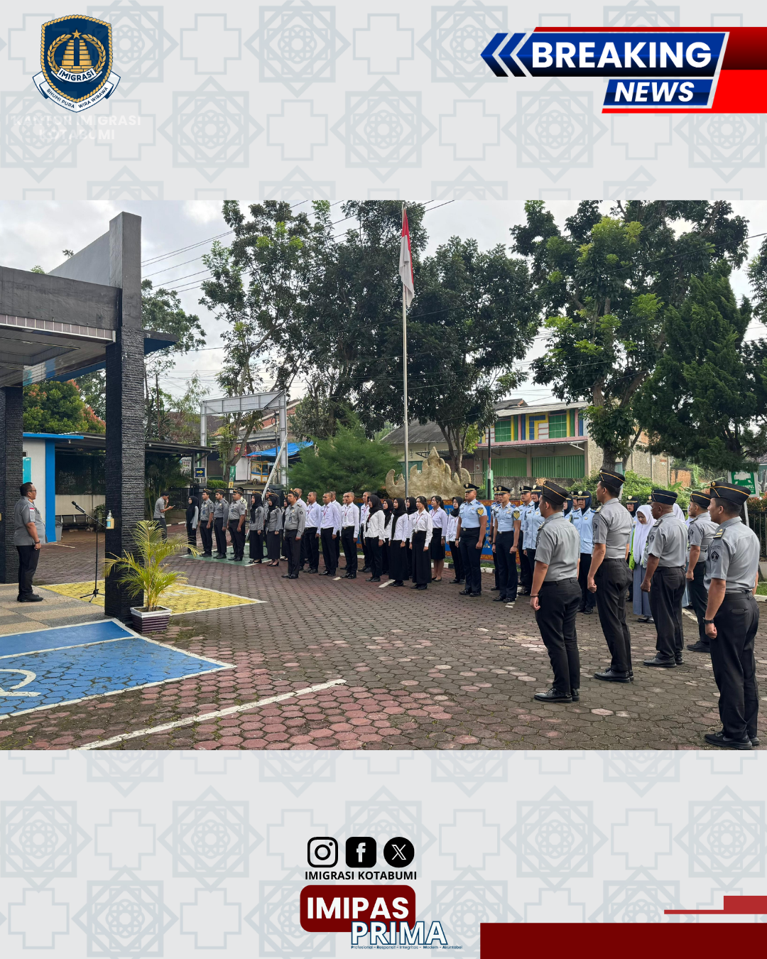 Kepala Kantor Imigrasi Kotabumi Tekankan Disiplin Saat Pimpin Apel Pagi
