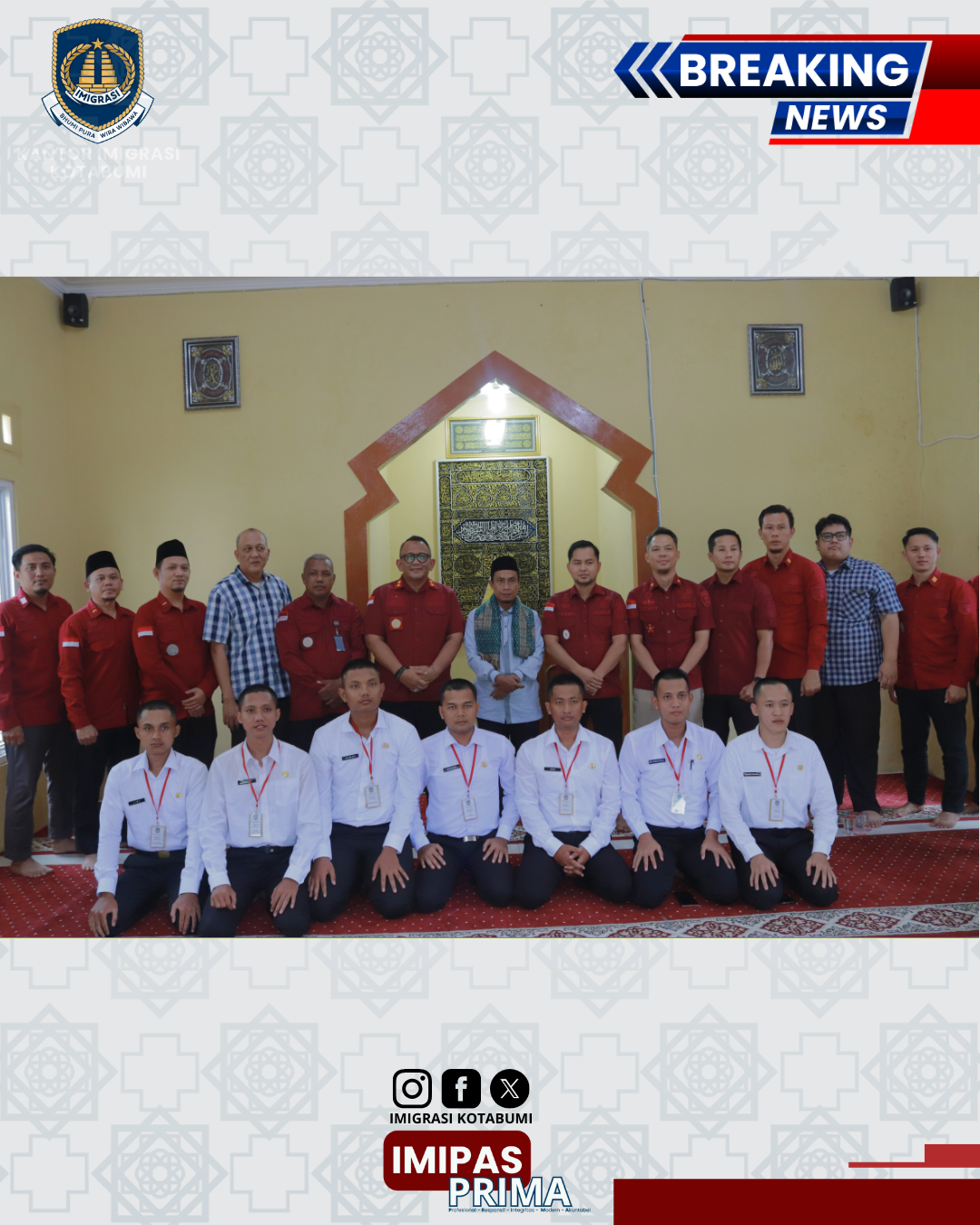 Imigrasi Kotabumi Laksanakan Pembinaan Rohani Pegawai Melalui Ceramah dan Tausiah Keagamaan