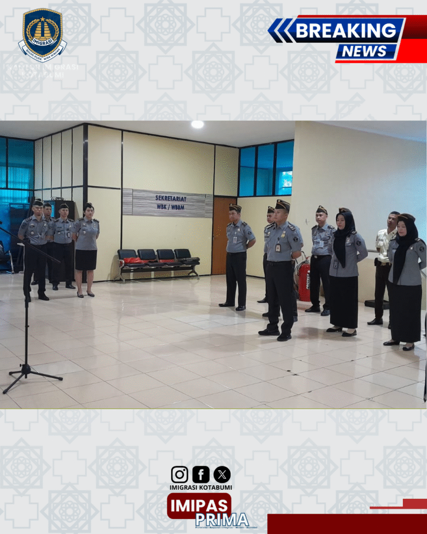 Bangun Disiplin dan Integritas, Kantor Imigrasi Kotabumi Gelar Apel Pagi Bersama