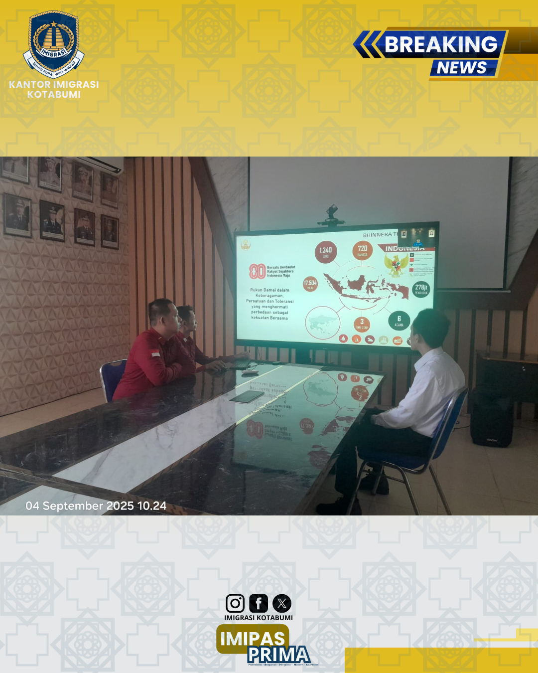 Kanim Kotabumi Ikuti Webinar Nasional KORPRI #127: Amazing ASN, Amazing Nation – Doa Bersama ASN Seluruh Indonesia