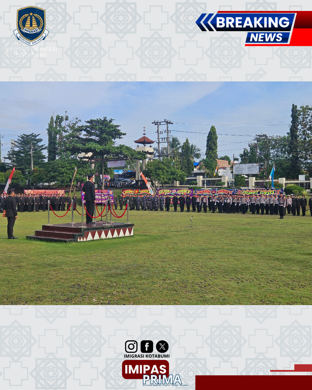 Kepala Kantor Imigrasi Kotabumi Hadiri Upacara Hari Bhayangkara ke-79 di Polres Lampung Utara