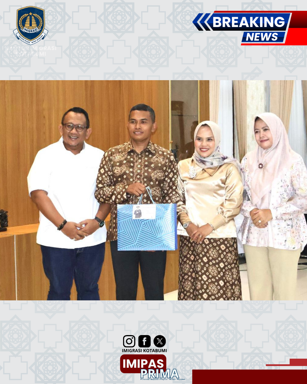 Kepala Kantor Imigrasi Kotabumi Hadiri Acara Pisah Sambut Komandan Kodim