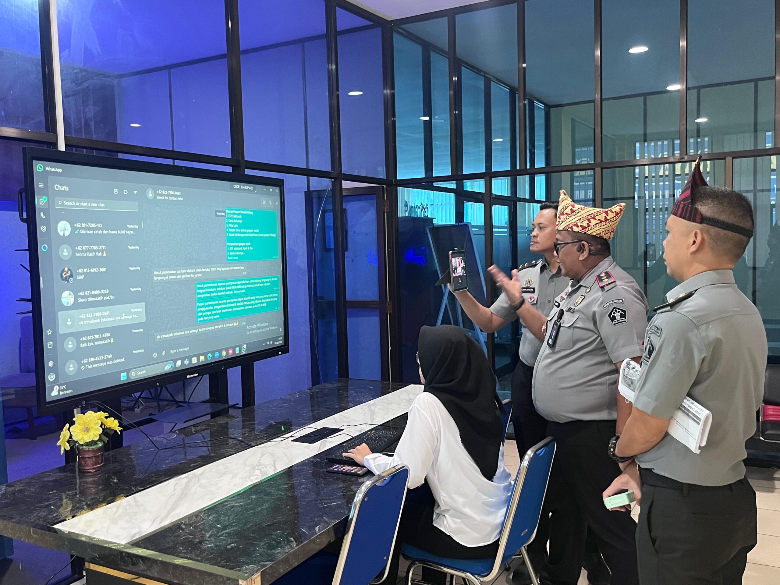 Imigrasi Kotabumi Menuju WBK Ikuti Verifikasi Lapangan Secara Virtual