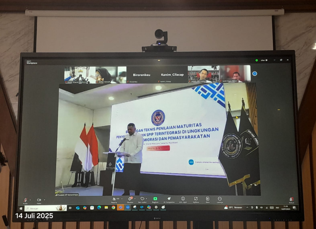 Kantor Imigrasi Kotabumi Hadiri Pembukaan Bimtek SPIP Terintegrasi Kemenkumham 2025 Secara Daring