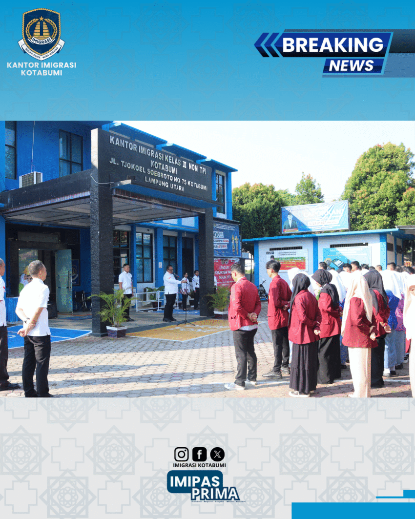 Tingkatkan Disiplin dan Semangat Kerja, Kantor Imigrasi Kotabumi Laksanakan Apel Pagi Bersama