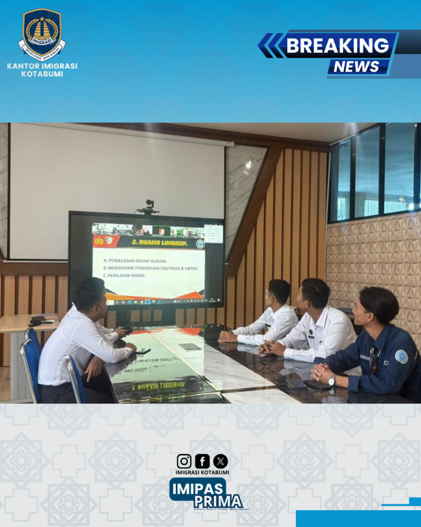Imigrasi Kotabumi Ikuti Secara Daring Rapat Koordinasi Pengamanan Kantor dan Instalasi Vital 2025