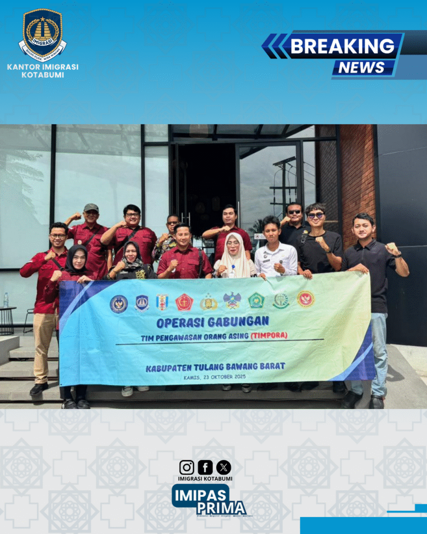 Imigrasi Kotabumi Temukan WNA Overstay di Tulang Bawang Barat