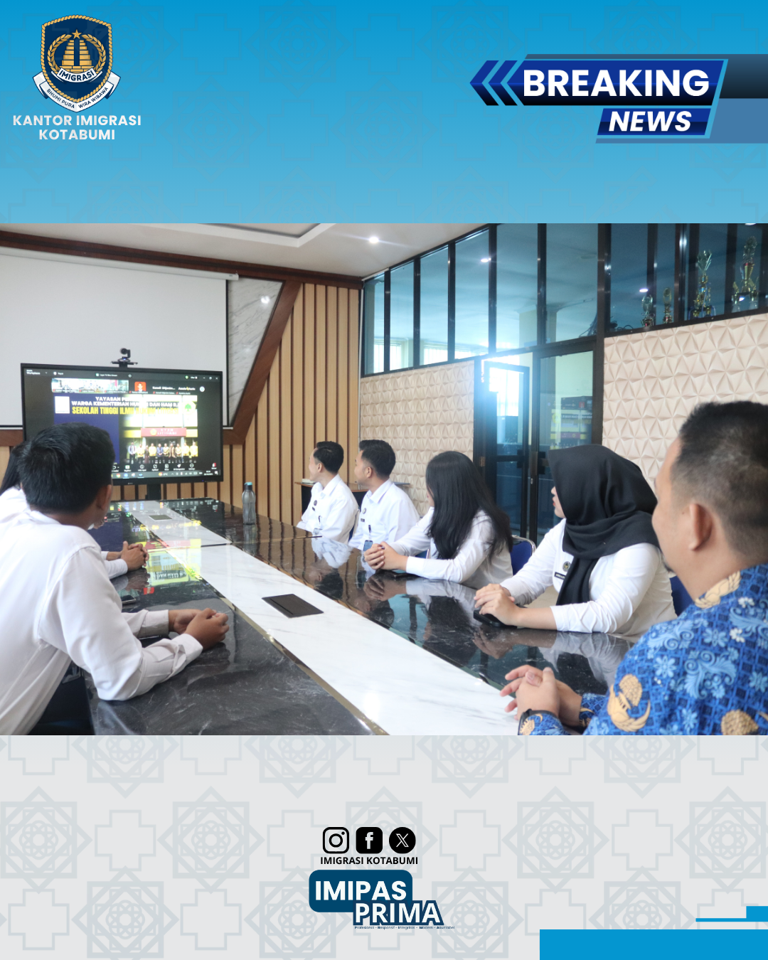 Imigrasi Kotabumi Ikuti Sosialisasi Program Kerja Sama Kelas Hukum Bersama STIH Litigasi