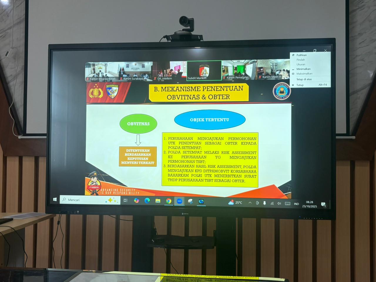 Imigrasi Kotabumi Ikuti Secara Daring Rapat Koordinasi Pengamanan Kantor dan Instalasi Vital 2025