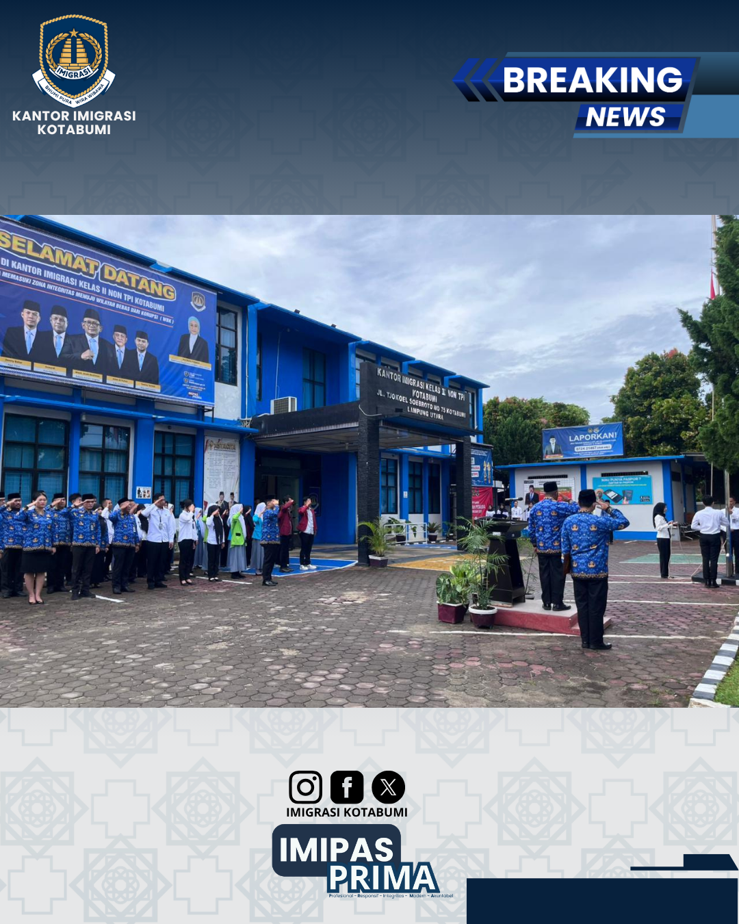 Upacara Hari Pahlawan di Imigrasi Kotabumi, Pegawai Teladan Diberi Apresiasi
