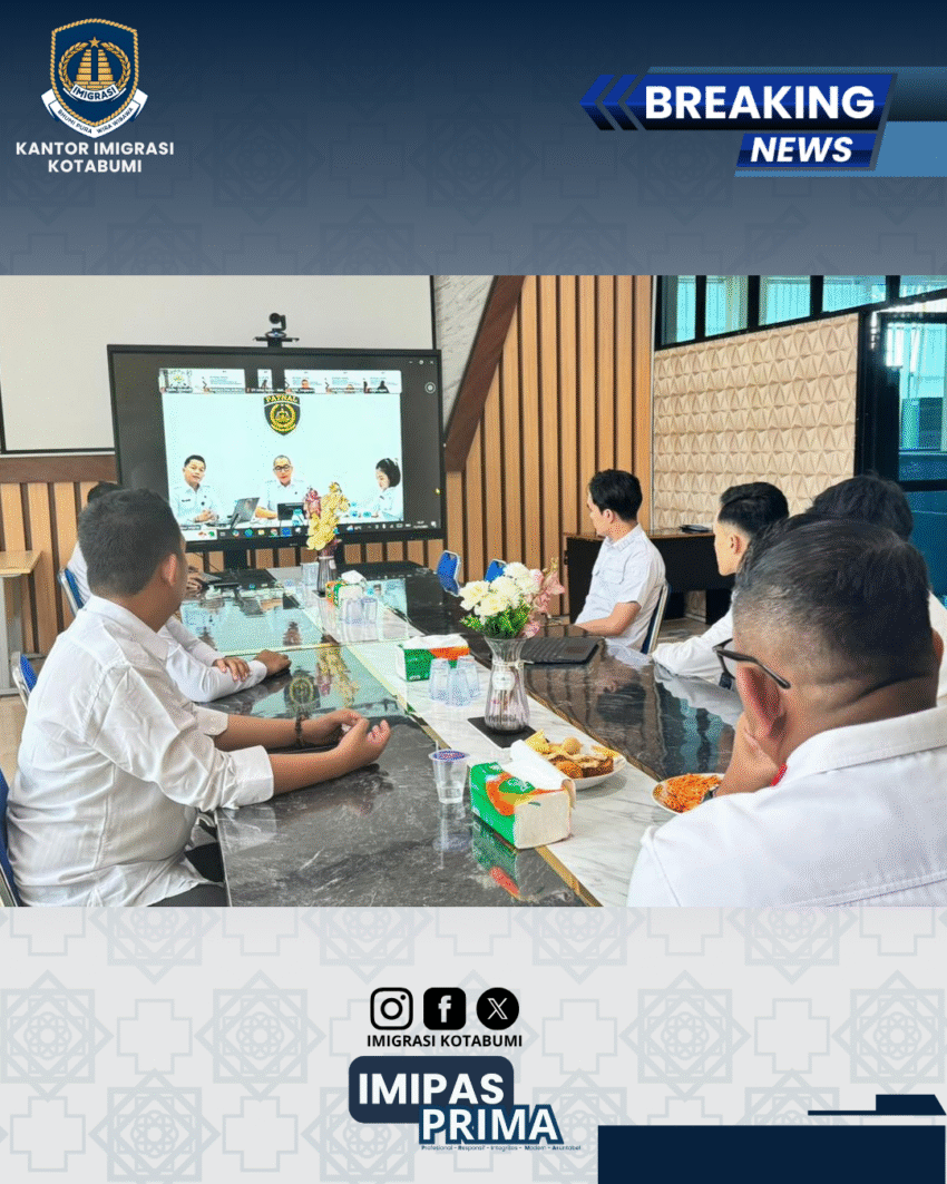 Kantor Imigrasi Kotabumi Ikuti Sosialisasi Kode Etik Pegawai Imigrasi oleh Patnal Imigrasi