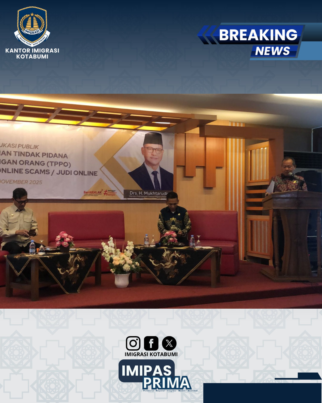 📰 Kanim Kotabumi Hadiri Edukasi Publik Pencegahan TPPO dan Pekerja Online Scams di Bandar Lampung