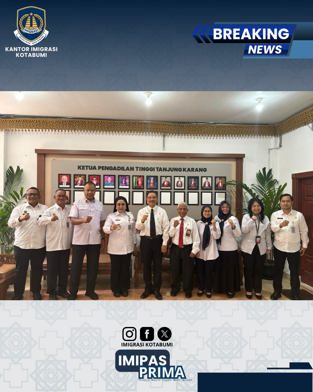 🏛️ Perkuat Sinergi Lintas Instansi, Imigrasi Lampung Audiensi ke Pengadilan Tinggi Tanjung Karang