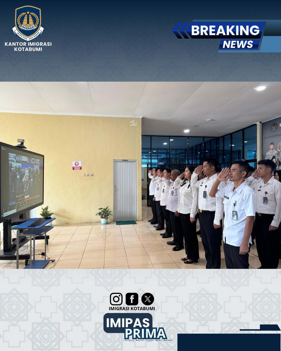 Menggelorakan Semangat Pengabdian: Upacara Hari Bhakti Kemenkumham di Imigrasi Kotabumi
