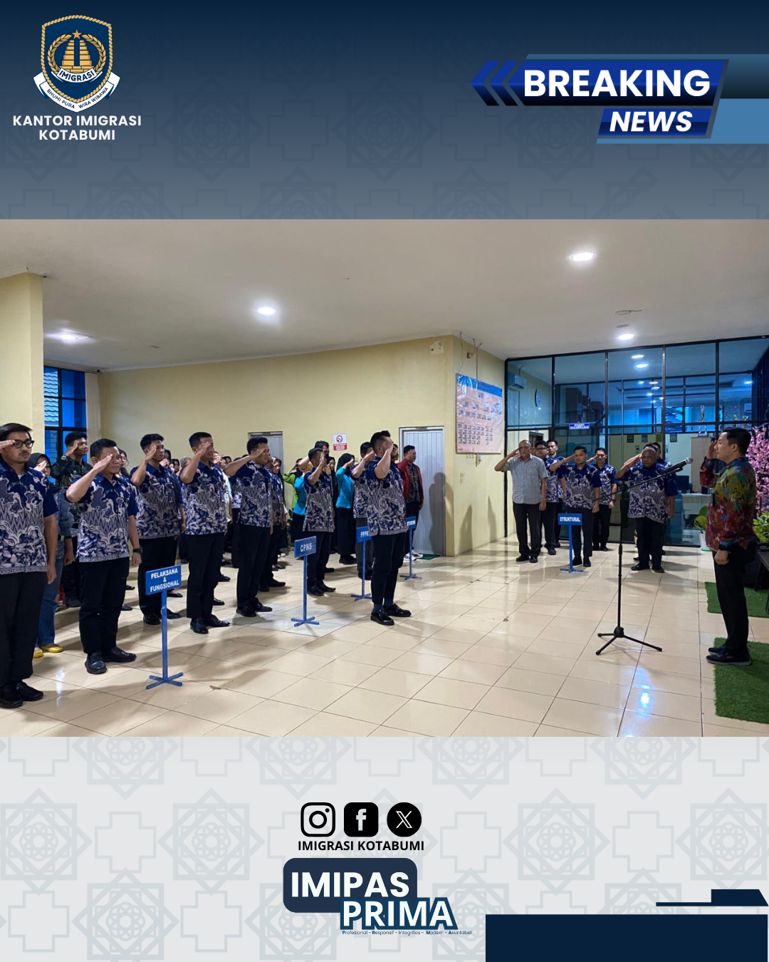 Apel Sore: Penguatan Disiplin dan Kesiapan Pegawai Imigrasi Kotabumi