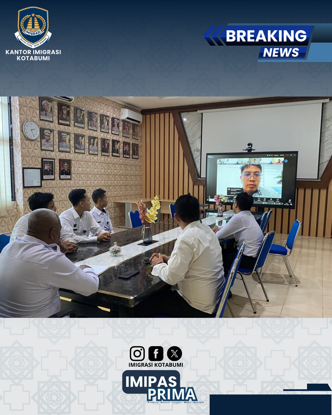 Kanim Kotabumi Ikut Serta dalam Sosialisasi Mentor Pemagangan Nasional Kementerian/Lembaga Secara Virtual