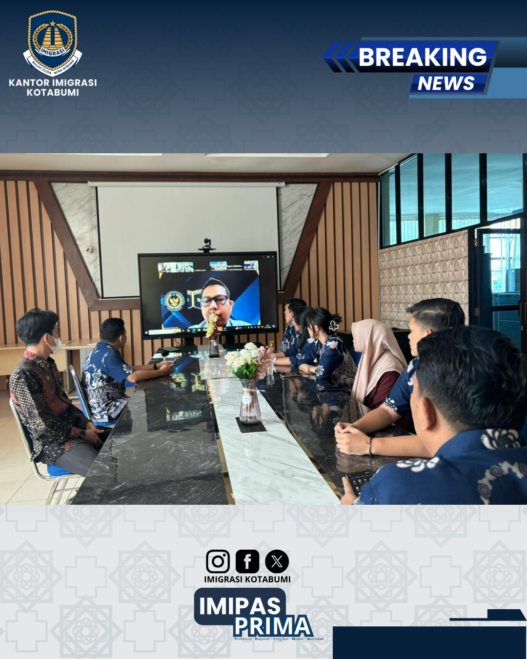 Imigrasi Kotabumi Ikuti Rapat Pembahasan Usulan Pengadaan Produk Impor Periode IV