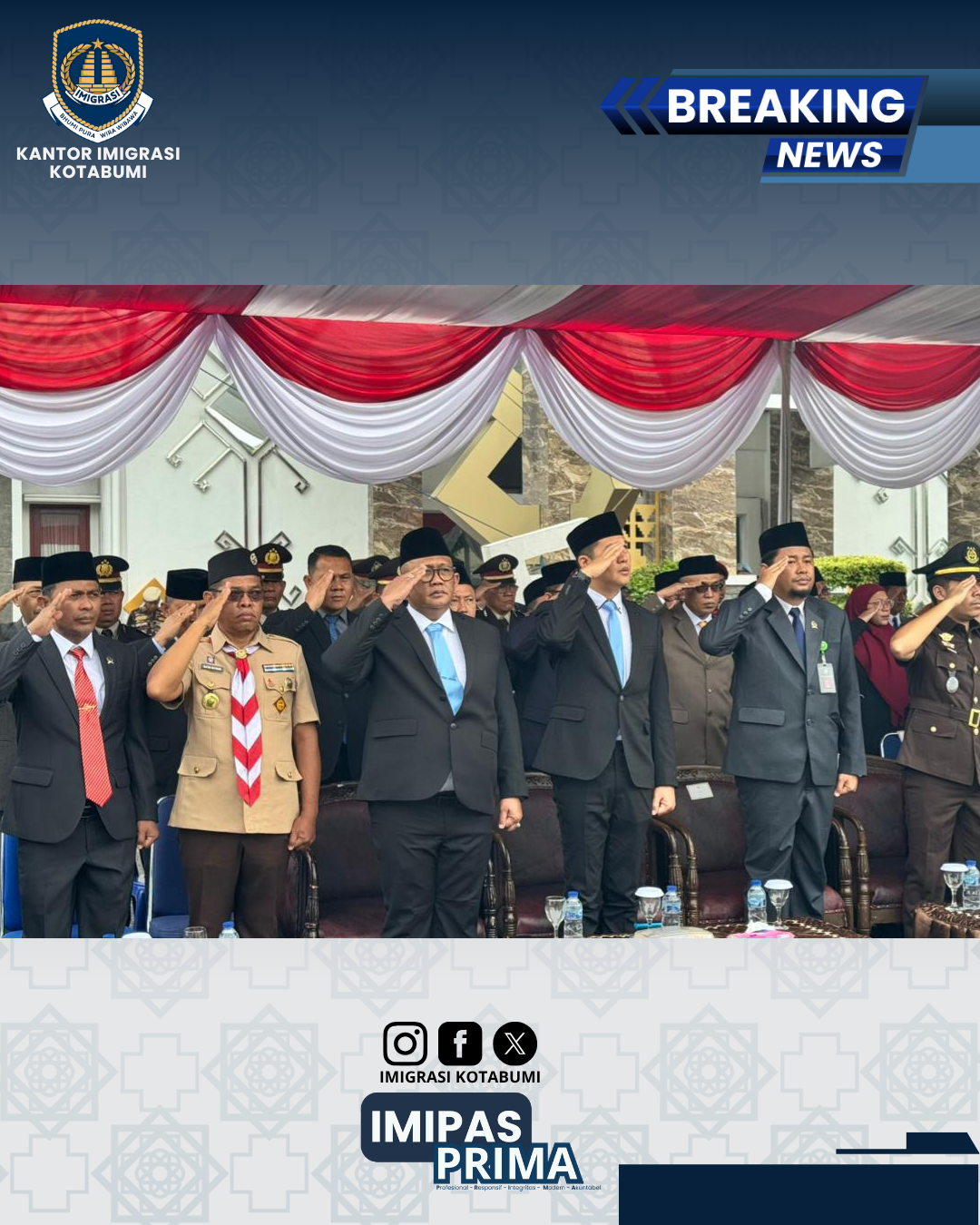 Imigrasi Kotabumi Ikuti Upacara Peringatan Hari Pahlawan Nasional dan Ziarah Makam Pahlawan