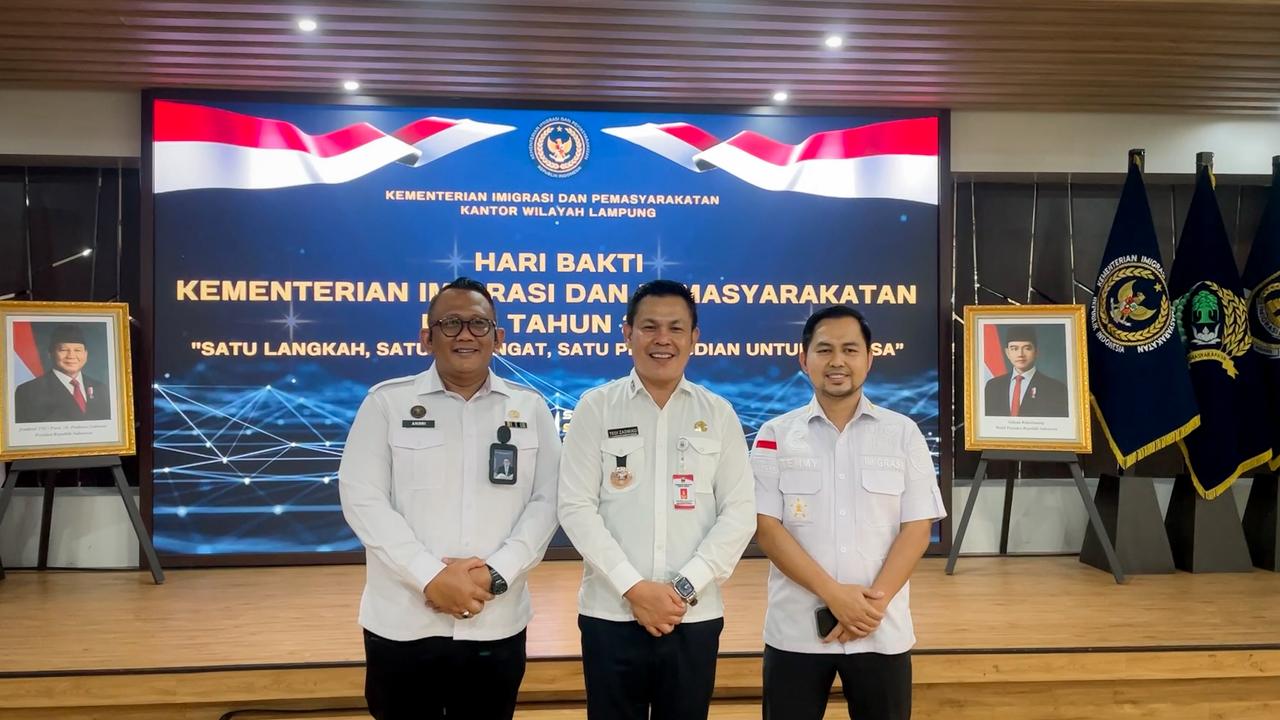 Kanim Kotabumi Turut Serta dalam Tasyakuran Hari Bakti Kemenimipas di Kanwil Imigrasi Lampung