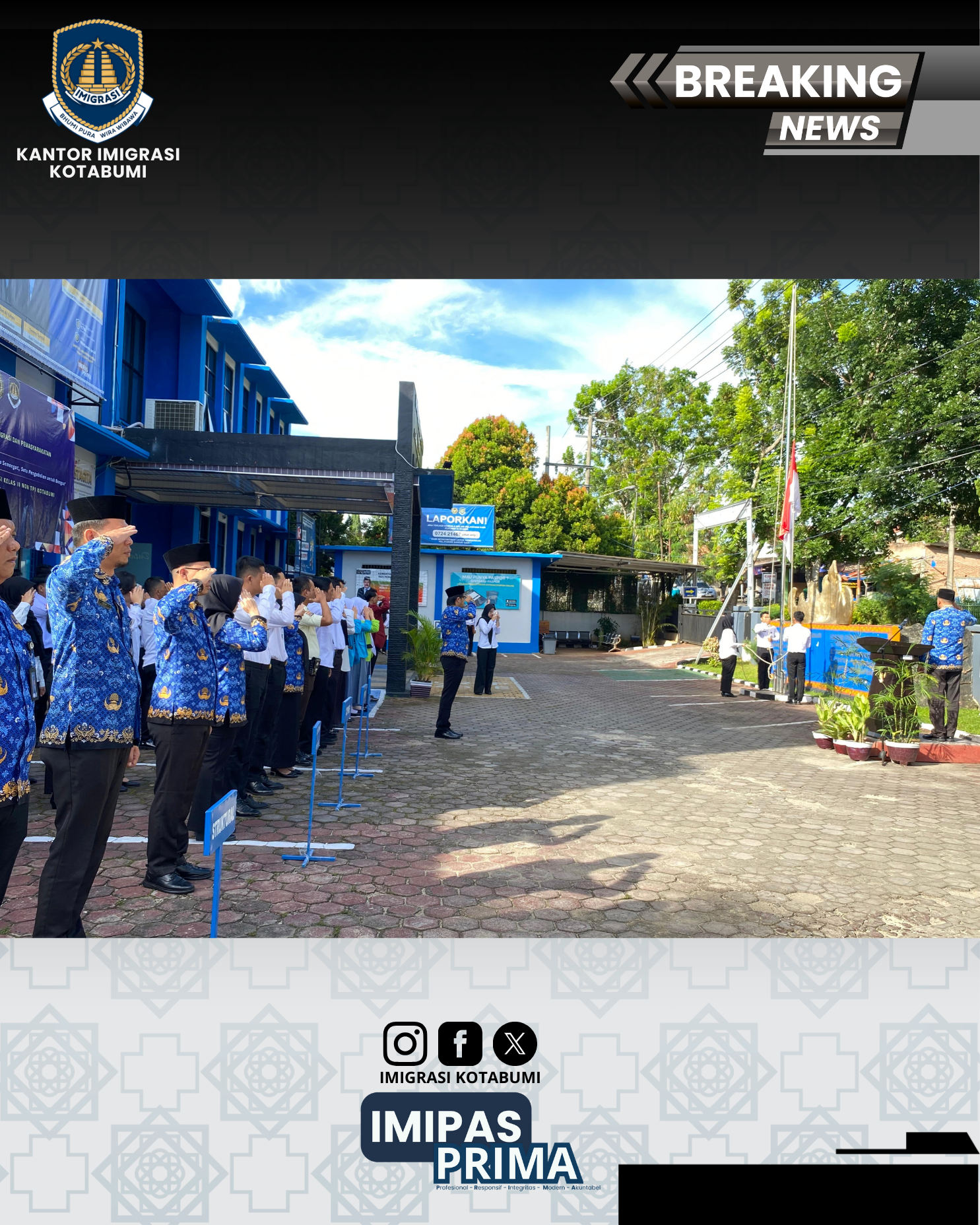 Upacara HUT KORPRI ke-54 di Imigrasi Kotabumi: Perkuat Soliditas dan Integritas ASN