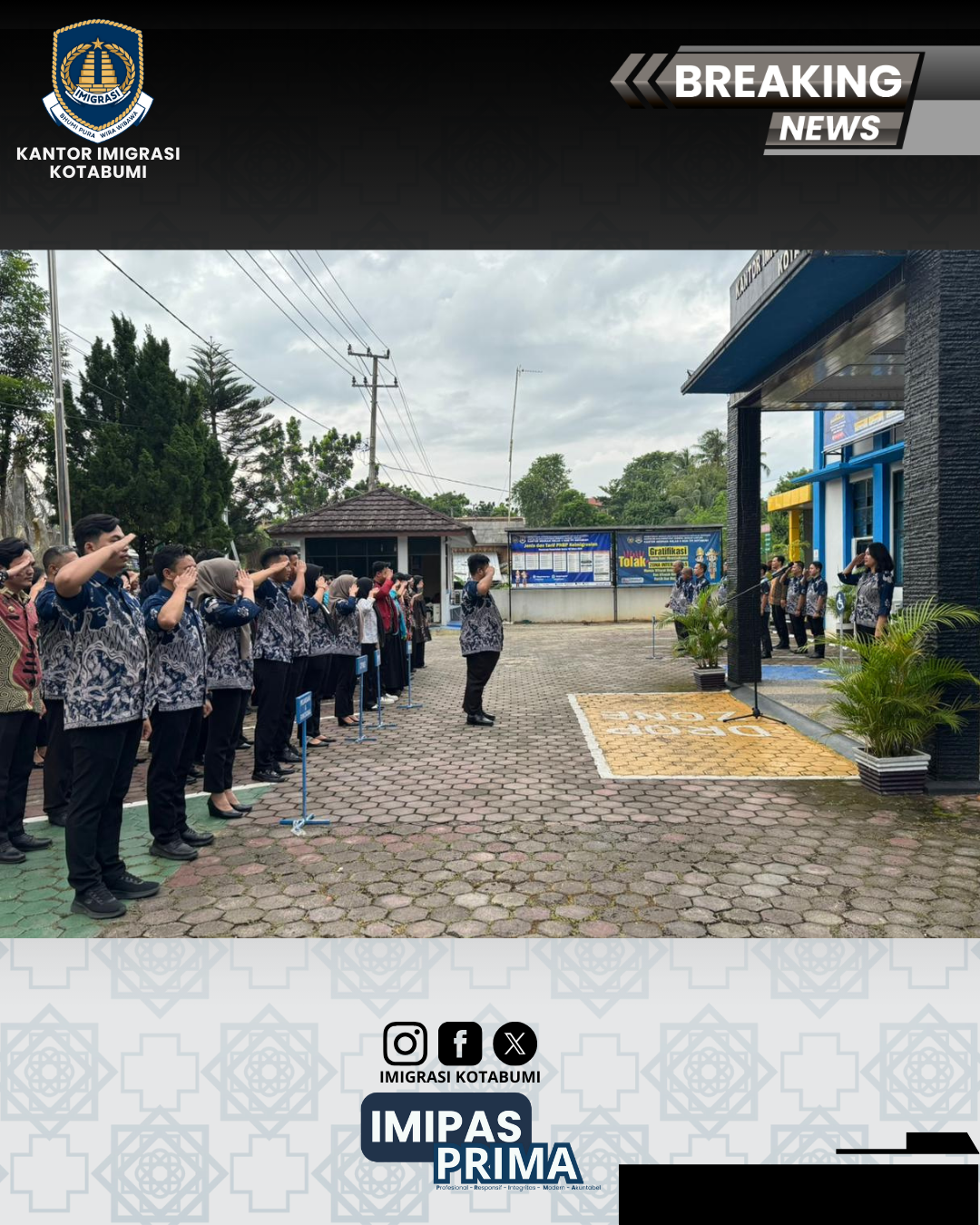 Kasubsi Intalkim Pimpin Apel Sore Imigrasi Kotabumi dan Sampaikan Imbauan Akhir Pekan