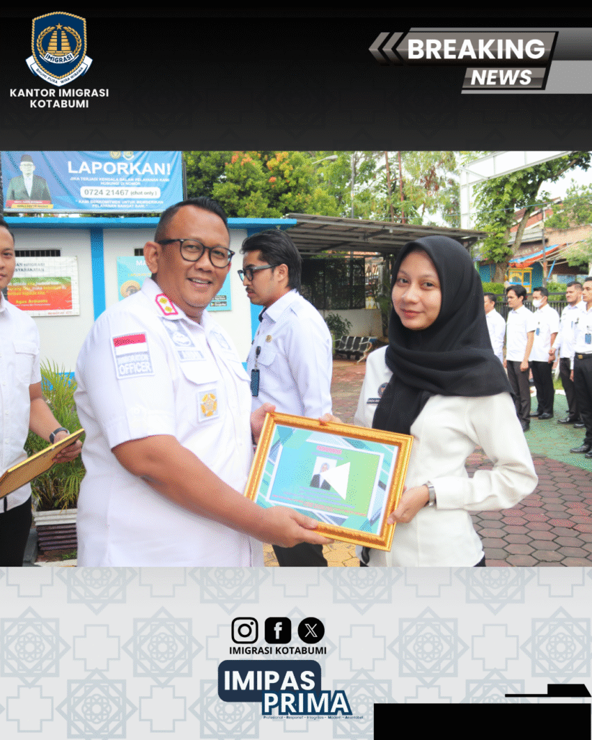 Apel Pagi Imigrasi Kotabumi, Disiplin Diperkuat Penghargaan Teladan Diserahkan