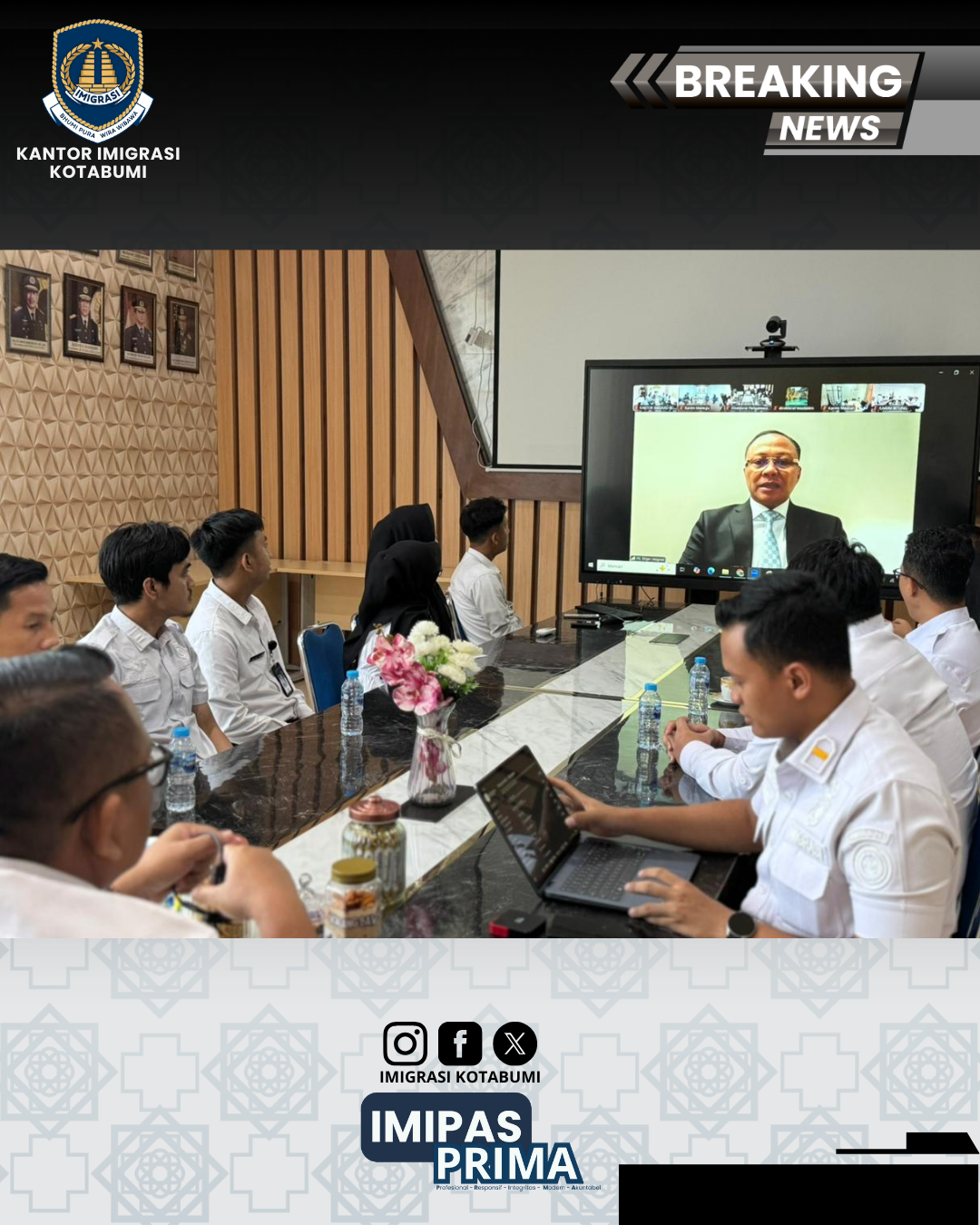 Imigrasi Kotabumi Ikuti Pengarahan Operasi “WIRAWASPADA” Secara Virtual