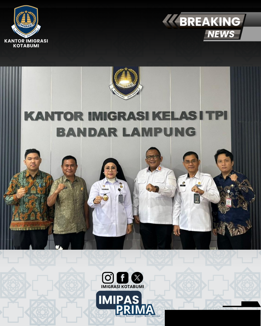 Imigrasi Kotabumi Hadiri Rapat Perjanjian Kerja Sama Terkait Unit Kerja Keimigrasian di Pesisir Barat