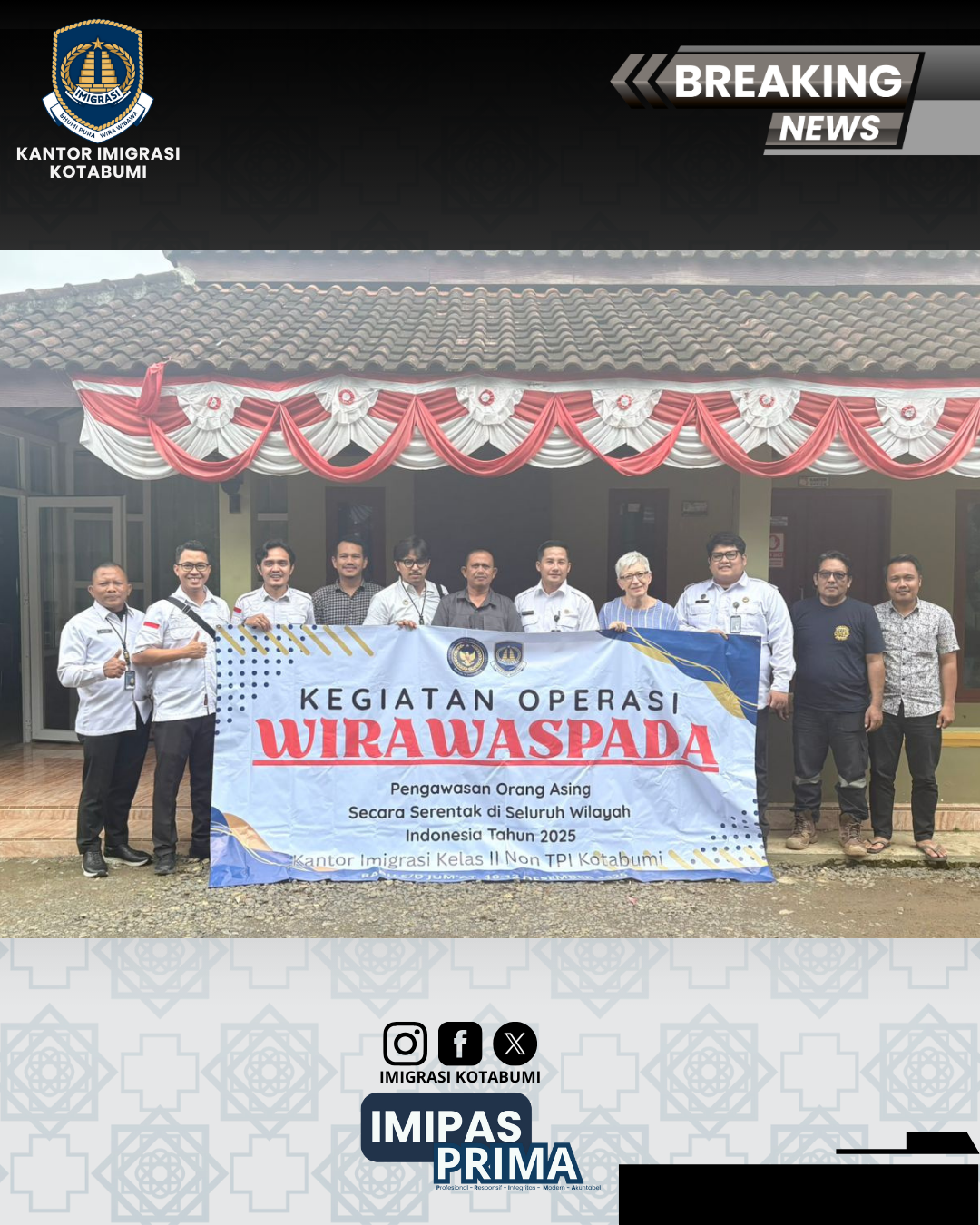 Imigrasi Kotabumi Laksanakan Operasi Wirawaspada di PT. Batutua Wak Kanan Minerals