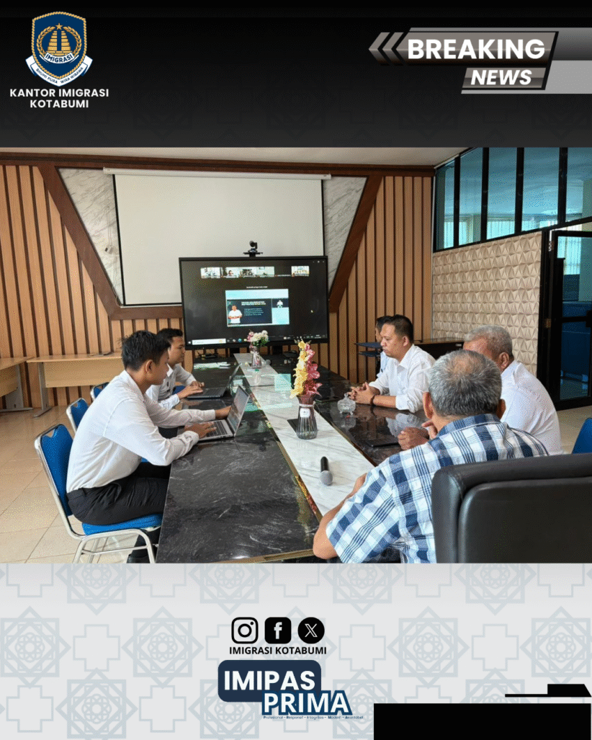 Imigrasi Kotabumi Ikuti Rapat Koordinasi Pengendalian Capaian Kinerja Semester II Tahun 2025 Secara Daring