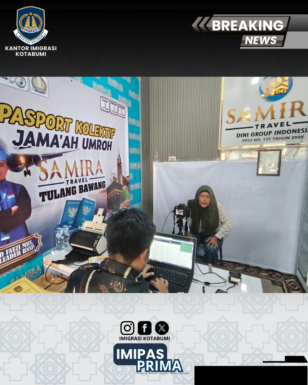 40 Calon Jamaah Umroh Ikuti Layanan Eazy Paspor Imigrasi Kotabumi