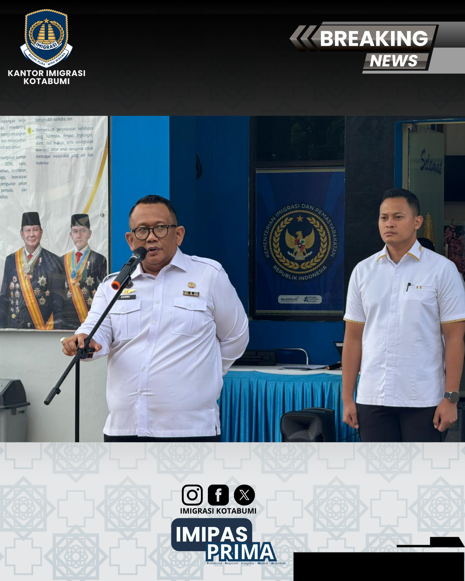 Apel Pagi Terakhir Kepala Kantor Imigrasi Kotabumi, Sampaikan Ucapan Natal dan Pesan Disiplin