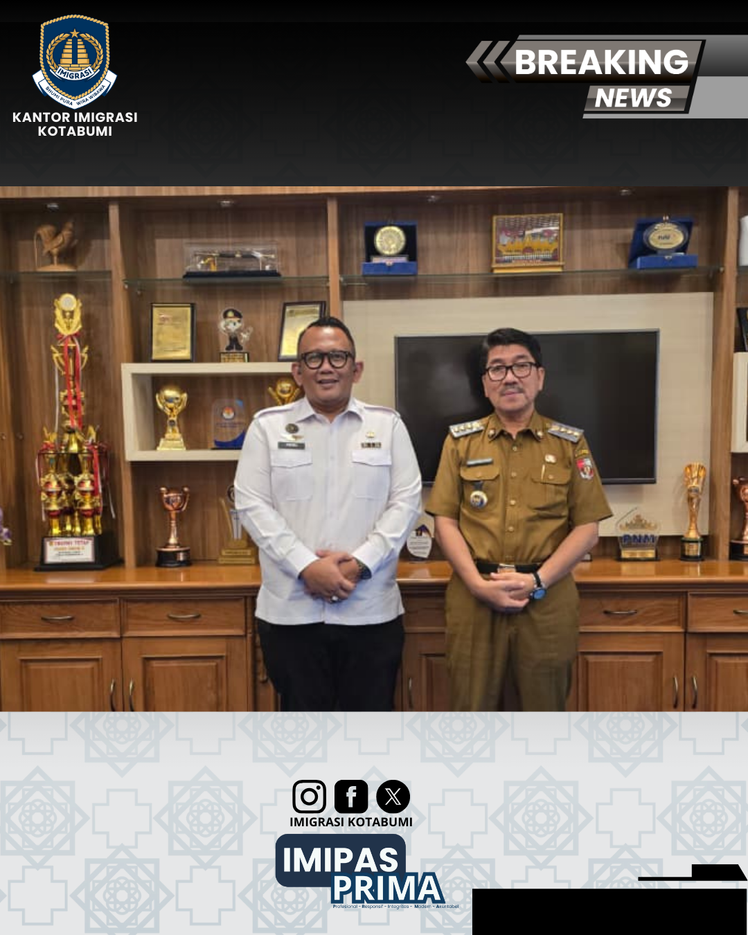 Kepala Kantor Imigrasi Kotabumi Laksanakan Kunjungan Pamitan ke Pemda Lampung Utara